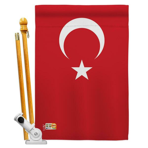 Cosa 28 x 40 in. Turkey Flags of the World Nationality Impressions Decorative Vertical House Flag Set CO4120320